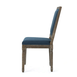 Traditional Style Dining Chair Set With Fabric Upholstery