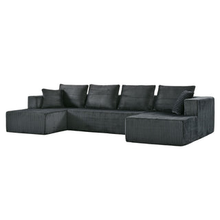 U-Shaped Modular Sectional Sofa With Double Chaise, Oversized Deep Seat For Living Room