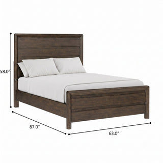Panel Bed Frame With Unique Headboard And Included Slats