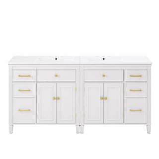 2 Piece Freestanding Bathroom Vanity Set With Sink Top, Reversible Dual Layout