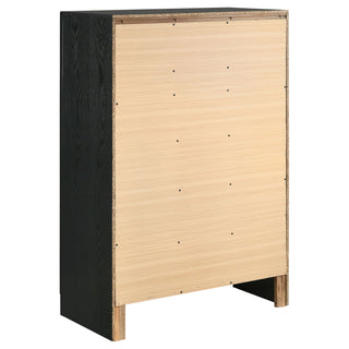Modern Bedroom Set With Upholstered Headboard And Textured Storage