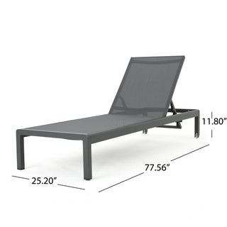Outdoor Patio Chaise Lounge With 5 Reclining Positions