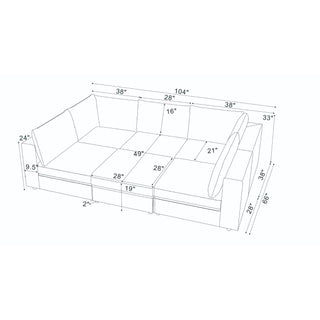 Reversible Modular Sectional Sofa With Custom Configuration