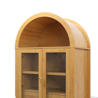 Fluted Tall Arched Pantry Cabinet With Adjustable Shelves
