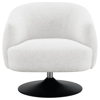 Upholstered Swivel Accent Chair, 360 Degree Rotation - Beige