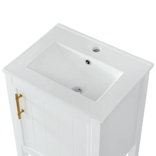 Modern Bathroom Vanity With Sink, Soft-Closing Door And Open Shelf