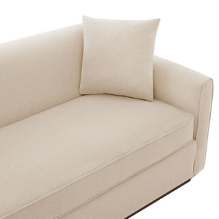 3 Seater Sofa With Wrap Around Armrests And Throw Pillows, For Living Room - Oatmeal