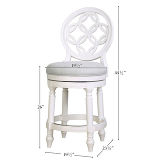 Stool With Back And Swivel Upholstered Seat