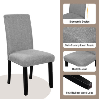 5 Piece Round Dining Table Set, Modern Table And 4 Upholstered Chairs For Dining Room