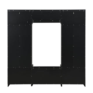 Wide Hall Tree With Shoe Storage, 4 In 1 Entryway Bench With 8 Cubbies, 7 Coat Hooks & Adjustable Shelf For Hallway - Black