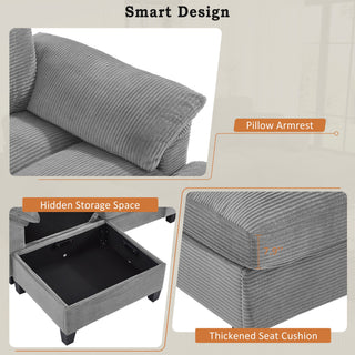 Modern U - Shaped Sectional Sofa With Storage Ottomans, USB Ports, And Cup Holders