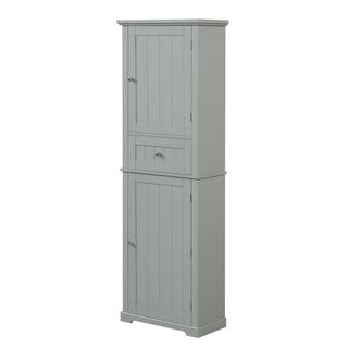 Tall Freestanding Bathroom Storage Cabinet With Drawer And Adjustable Shelf