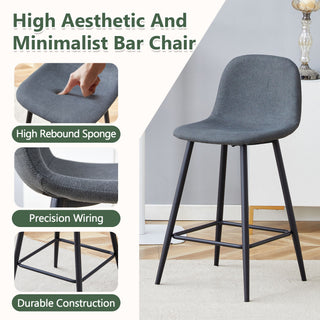 Modern Bar Chair Rounded Backrest (Set of 2)