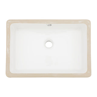 Modern Ceramic Rectangular Undermount Bathroom Sink With Overflow