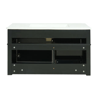 Modern Wall Mounted Floating Cabinet With Double Drawer And Sink