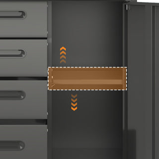 Sturdy Metal Tool Storage Cabinet With Wheels Durable Garage, Office & Home Organizer Steel