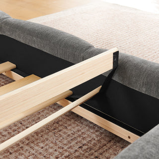 Upholstered Platform Bed Frame, Low Profile Floor Bed, No Box Spring Required