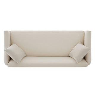 3 Seater Sofa With Wrap Around Armrests And Throw Pillows