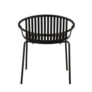 Stackable Outdoor Chairs With Breathable Plastic Backrest (Set of 2)