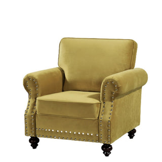 Upholstered Accent Armchair With Turned Legs For Living Room