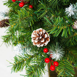 Pre Lit Artificial Christmas Tree Set With LED Lights, 3 Piece Garland And Entrance Trees, Warm Lighting, Indoor Use Only - Green