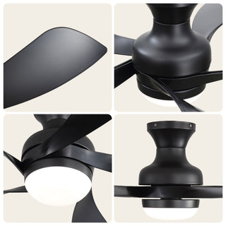 52" Ceiling Fan With 3 Color Dimmable LED Light, DC Reversible Motor, 6 Speed Settings