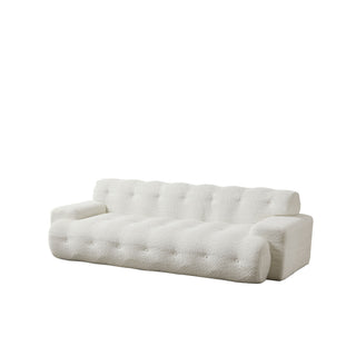Cloud Series Minimalist Button Tufted Square Arm 3 Seater Sofa