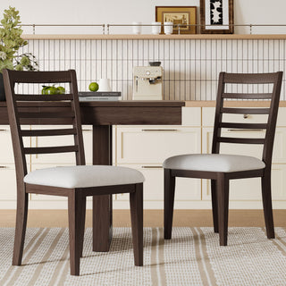 Upholstered Armless Chairs With High Ladder Back