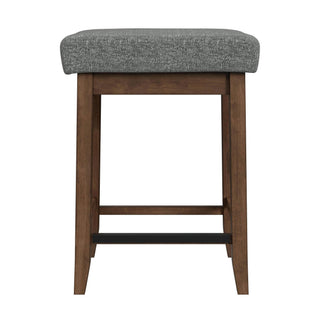 Santa Barbara - Kitchen Island & 2 Counter Stools With Fabric - Walnut / Dark Gray