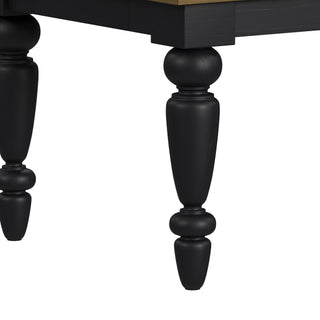 Heritage - Rectangular Dining Table With 18" Leaf - Oak Brown And Black