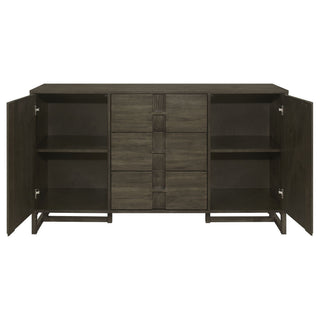 Glenmoor - 3 Drawer Server With 2 Cabinets - Dark Gray