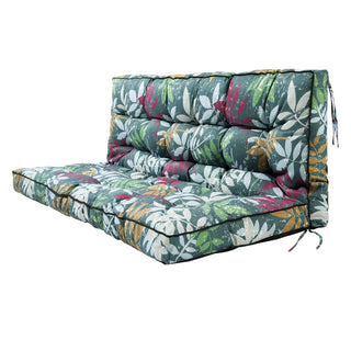 3 Seater Outdoor Porch Swing Cushion With Backrest, Patio Bench Cushion - flower