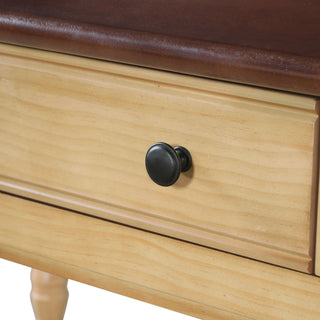 Writing Desk With 2 Storage Drawers, Workstation For Living Room - Brown / Natural