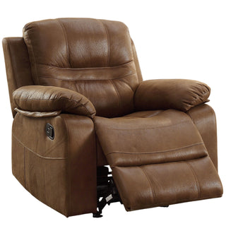 Manual Recliner With Pillow Arms And Headrest - Dark Brown
