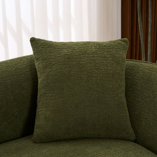 Compression Curved Chaise Longue Chair Indoor Loveseat Sofa Bed With Deep Seat And Pillow - Green