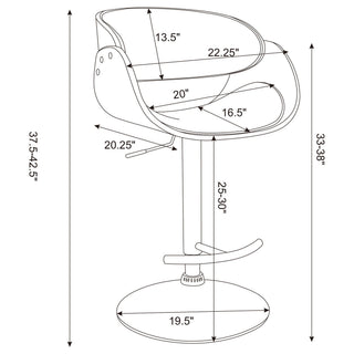 Ergonomic Adjustable Bar Stool - Ivory