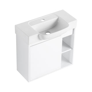 Wall Mounted Bathroom Vanity With Sink & Soft Close Door