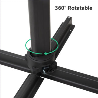 Round Cantilever Patio Umbrella With 360 Rotation & Infinite Tilt Adjustment