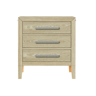 Adeline - 3 Drawers Nightstand With USB & LED Light - Natural Wood Wash