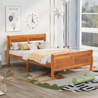 Platform Bed Frame Mattress Foundation Sleigh Bed With Headboard / Footboard / Wood Slat Suppor