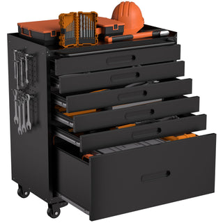 Rolling Tool Cabinet Heavy Duty Garage Storage With Lockable Doors & Drawers