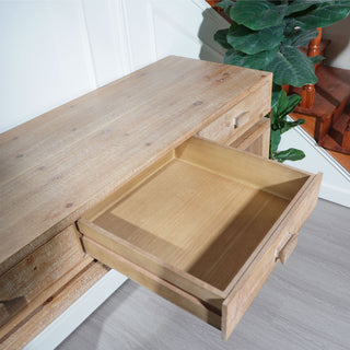 Rustic Wood Console Table With 3 Drawers Entryway Table For Hallway, Foyer, Or Office - Natural / Natural & Light Brown / Natural Wood / Natural Wood Wash / Natural / Rustic