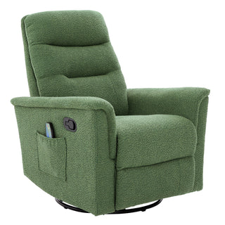 Manual Recliner Chair With 8 Point Massage And Swivel Function