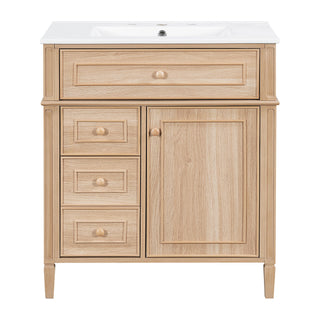 Bathroom Vanity With Sink, Flip Out Drawer, 2 Soft Close Drawers, 1 Soft Close Door - Wood