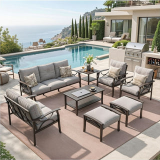 Patio Furniture Set With Coffee Table And Cushions For Backyard