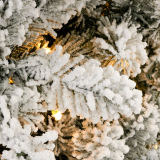 4 Pack Slim Pencil Christmas Trees With Snow Tips, Warm LED Lights, For Indoor Use - Green