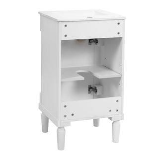 French Style Bathroom Cabinet With Sink, Adjustable Shelf