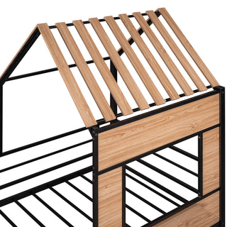 Loft Bed With Roof, Window, Guardrail, Ladder