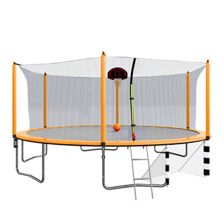16Ft Trampoline With Basketball Hoop Pump And Ladder (Inner Safety Enclosure) With Soccer Goal