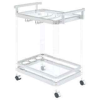 Kempton - 2 Tier Bar Cart - Chrome